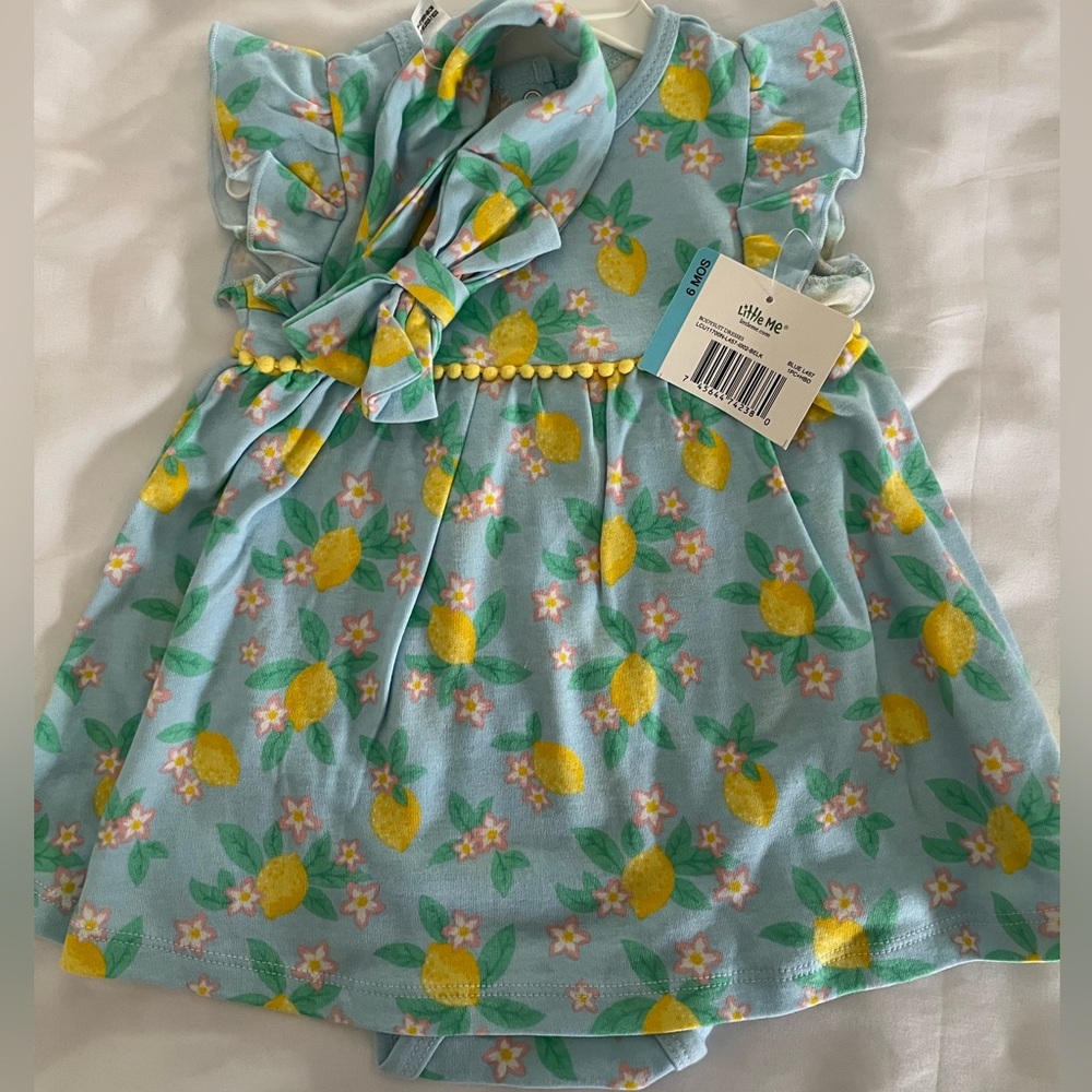 New with tag - Little Me bodysuit dress with headband